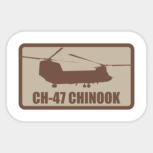 CH-47 Chinook Patch (desert subdued) Sticker by Tailgunnerstudios